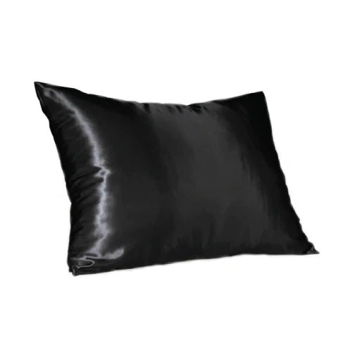 BLACK SATIN PILLOW SLIP - STANDARD